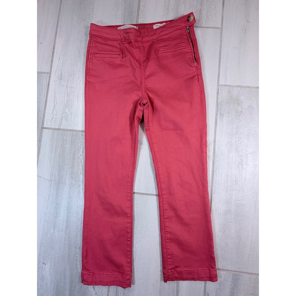 Pilcro and the Letterpress Anthropologie High Rise Legging Pants Coral Pink 29